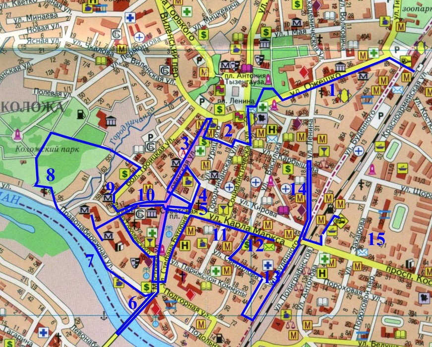 Карта гродно с улицами и номерами домов онлайн со спутника